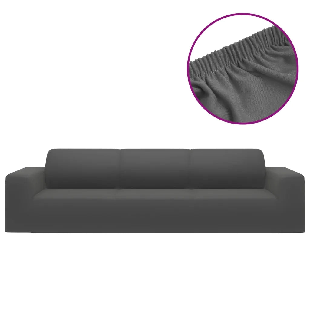 Fodera Elasticizzata Divano 4 Posti-Copridivano Elasticizzato Jersey Poliestere Antracite