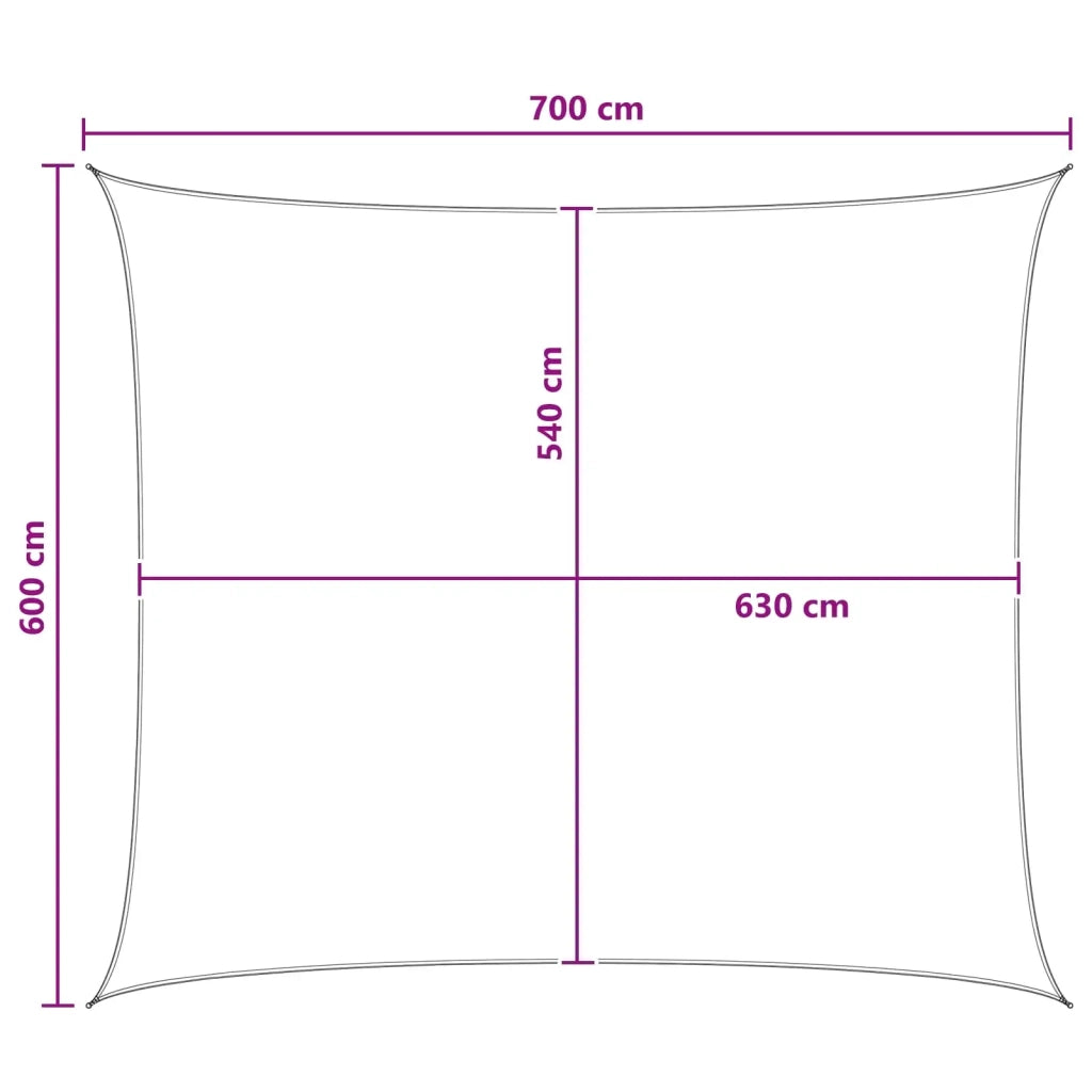 Telo Ombra Antracite e Bianco 6 x 7 m HDPE 42032782