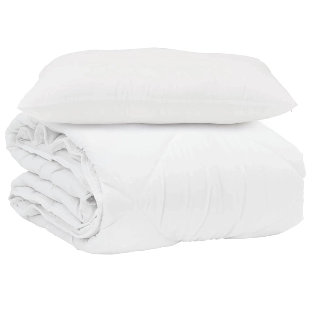 Piumone | Duvet Estivo con cuscino 2 pz Bianco Microfibra