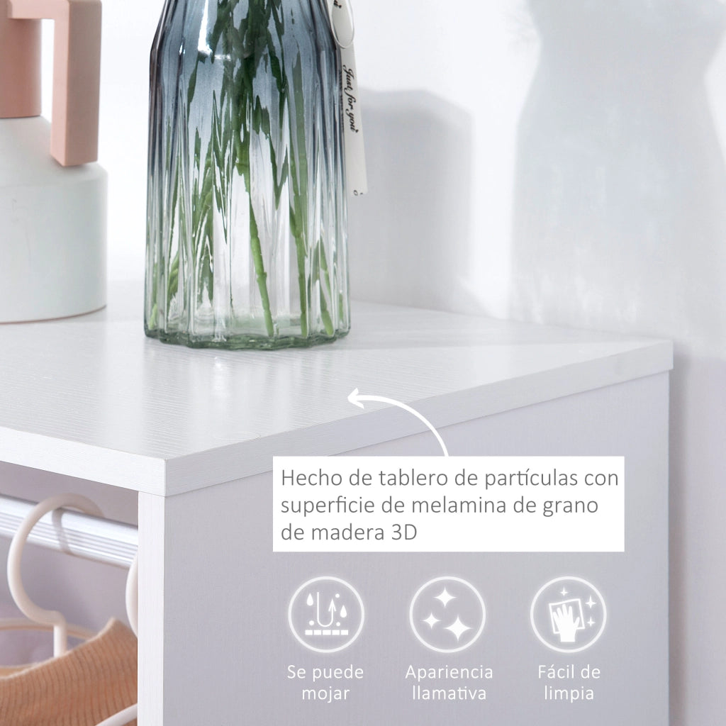 Armadio a rulli con appendiabiti e ripiani ¨C Minimal ¨C 60x40x128 Bianco