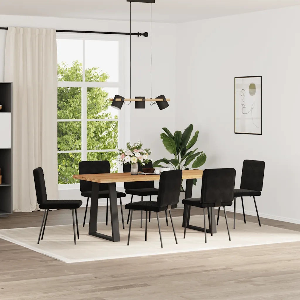 Sedie da Pranzo 6 pz Nere in Velluto 3315509