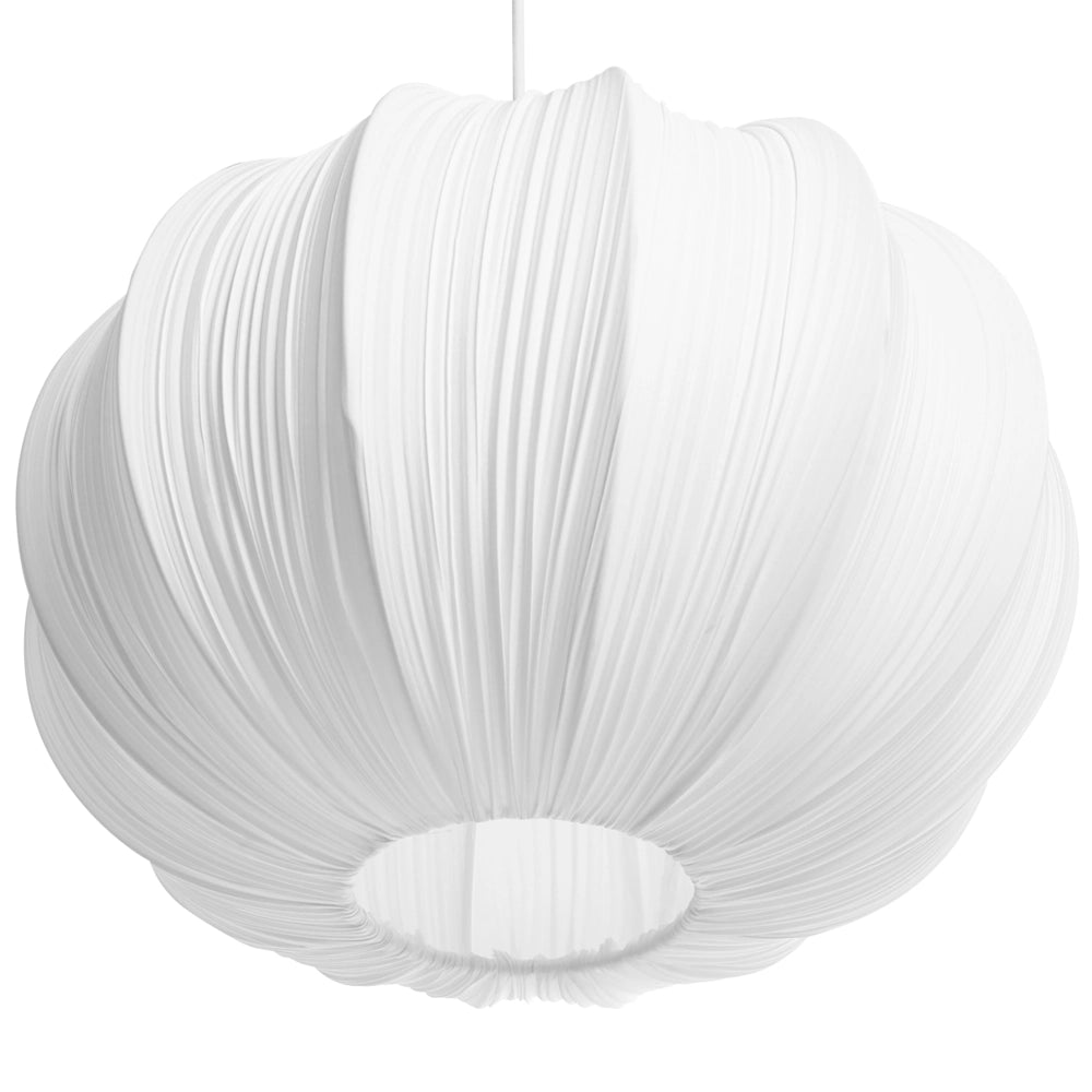 Lampada a sospensione con paralume in tessuto di cotone bianco design moderno luce per soggiorno