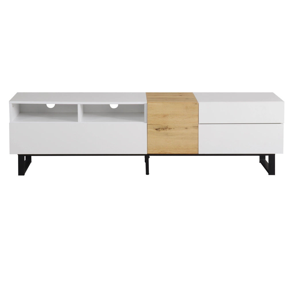 Mobile TV ¨C MINIMAL ¨C Bianco e Legno, 180x50x38 cm