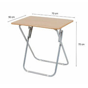 Trade Shop - Tavolo Tavolino Pieghevole In Legno Struttura Metallo Rettangolare 50x70cm -