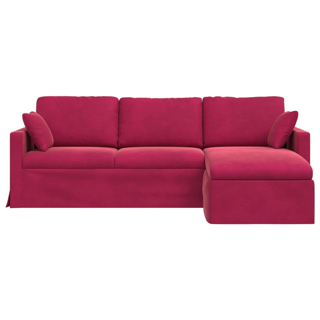 Divano Rosso Vino 228 x 134 x 80 cm Velluto 42024472