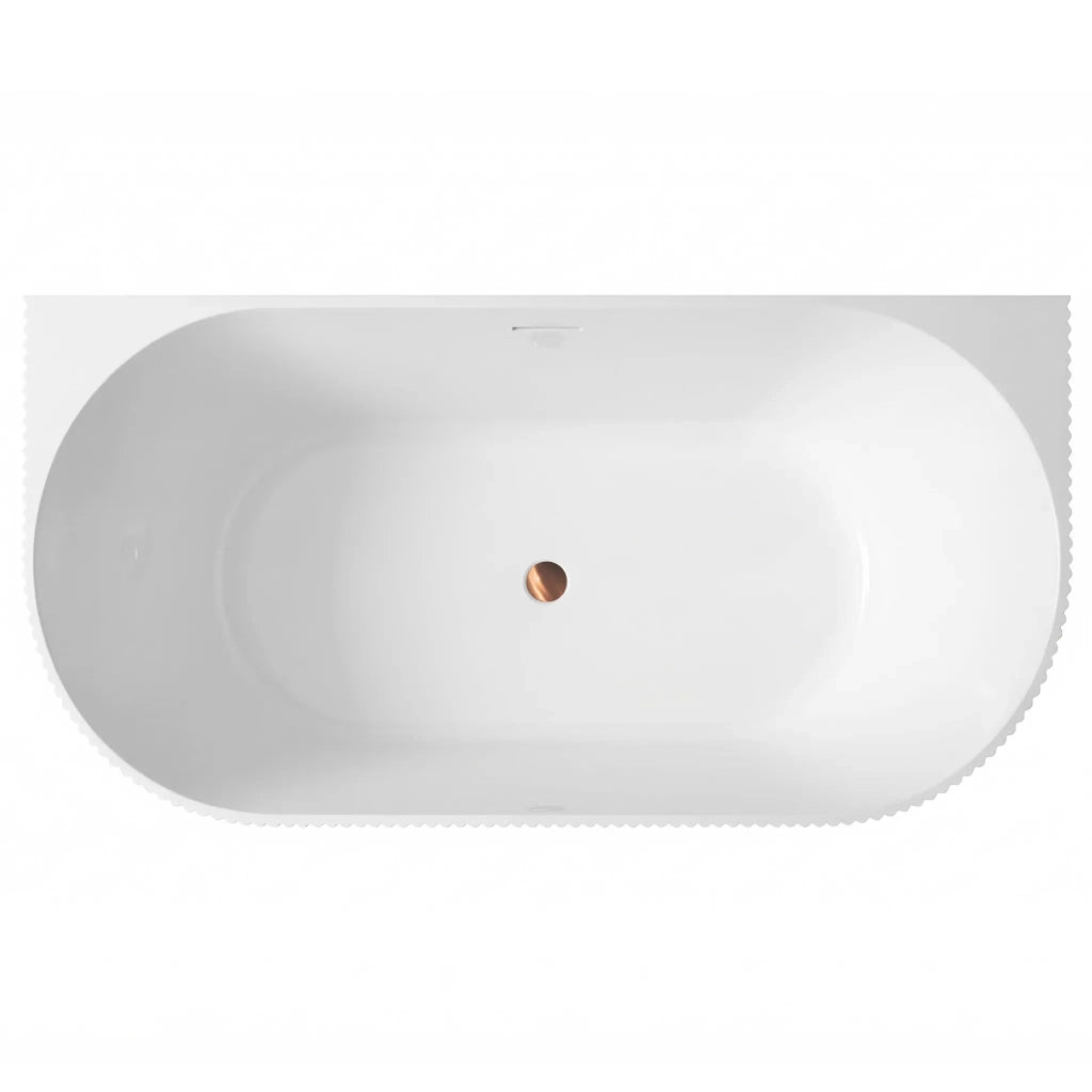 Vasca Bagno A Parete Veneta 170cm Copritappo bianco