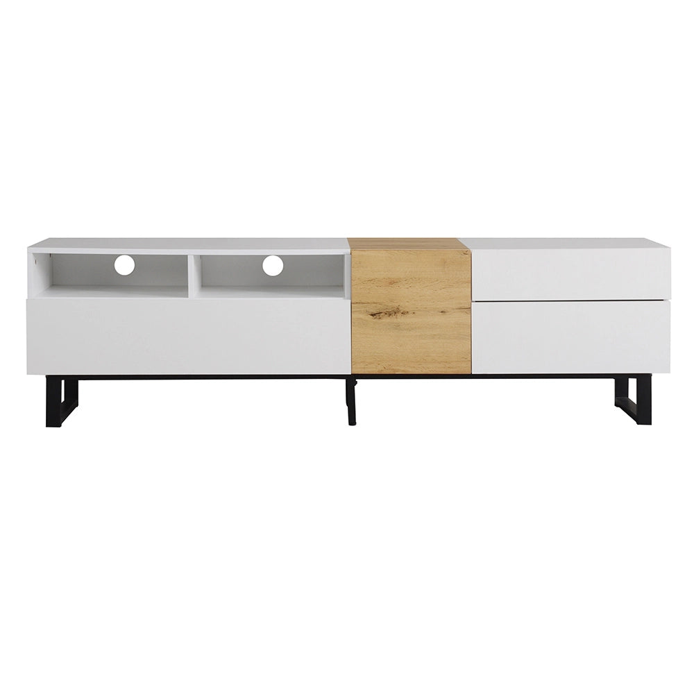 Mobile TV minimal - Xylo - 180x50x38cm legno/bianco