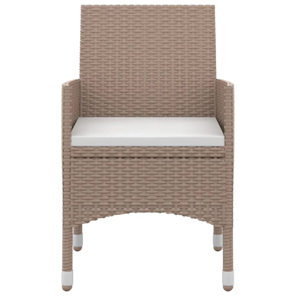 Set da Pranzo per Giardino 5 pz con Cuscini Polyrattan e Vetro 3099753