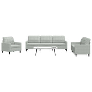 Set di Divani 4 pz con Cuscini Grigio Chiaro in Velluto 3278441