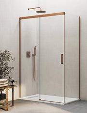 Box doccia THALASSA (BASIC) 1+1 con lato fisso laterale 105x80 cm Rame vetro trasparente