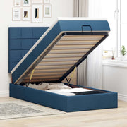 Pouf Letto con Materasso Blu 90x200 cm in Tessuto 3313132