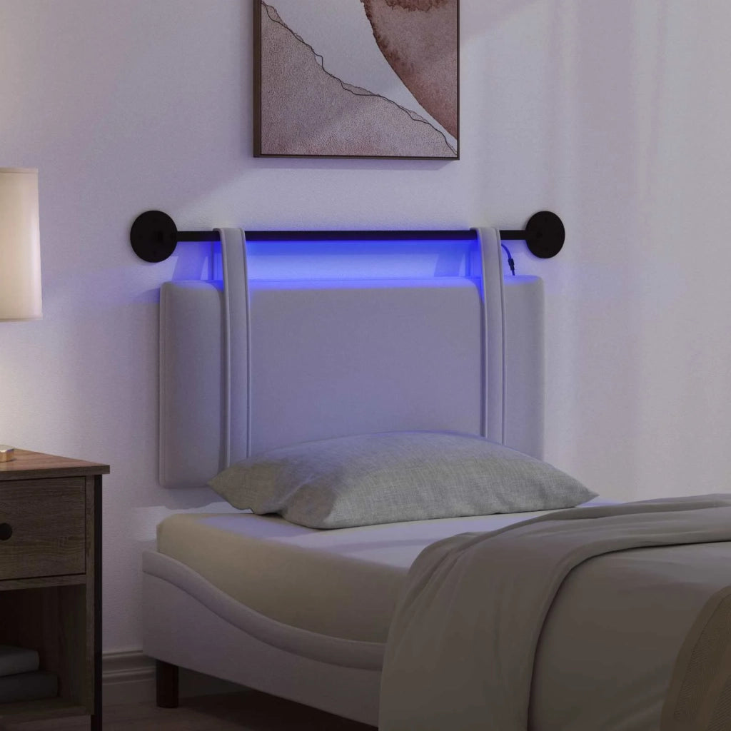 Testiera | Testata sospesa Con luce LED Bianco Tessuto