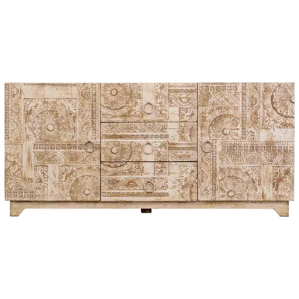 Credenza in legno bianco 165x45x76h cm
