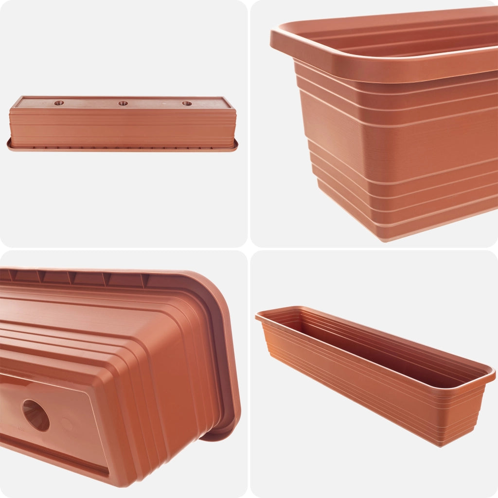 Vaso da fiori per balcone KADAX, 80 cm, rosso mattone.
