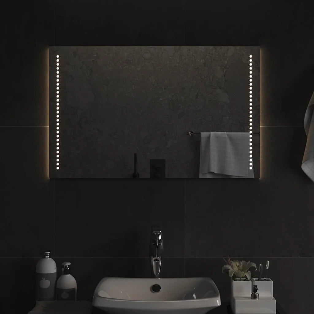Specchio da Bagno con Luci LED 80x50 cm 151729