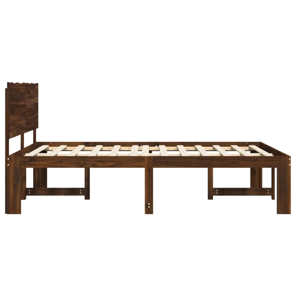 Letto matrimoniale con testiera ROSTOCK Marrone Scuro 903419
