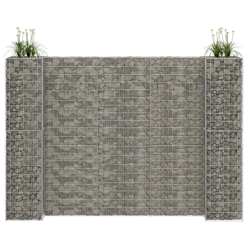 Gabbione Fioriera ad "H" in Filo di Acciaio 260x40x200 cm 145665