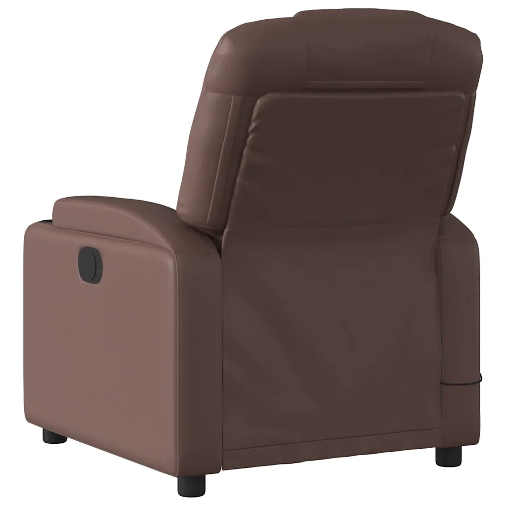Poltrona Massaggiante | Sedia Relax Reclinabile marrone in Similpelle