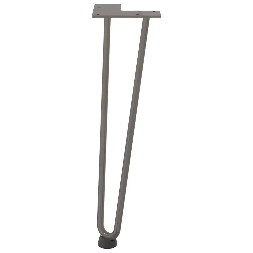 Gambe a forcina per tavolino 4 pz | Piede del tavolo in acciaio naturale 42 cm in acciaio massiccio