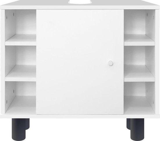Cassettone per bagno 60x54x32 cm con 1 porta e 6 pannelli Bianco ML design