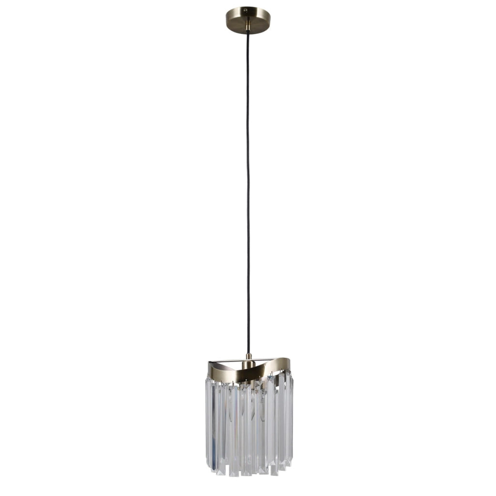 Lampada a sospensione Italux Sabriga cristallo bronzo