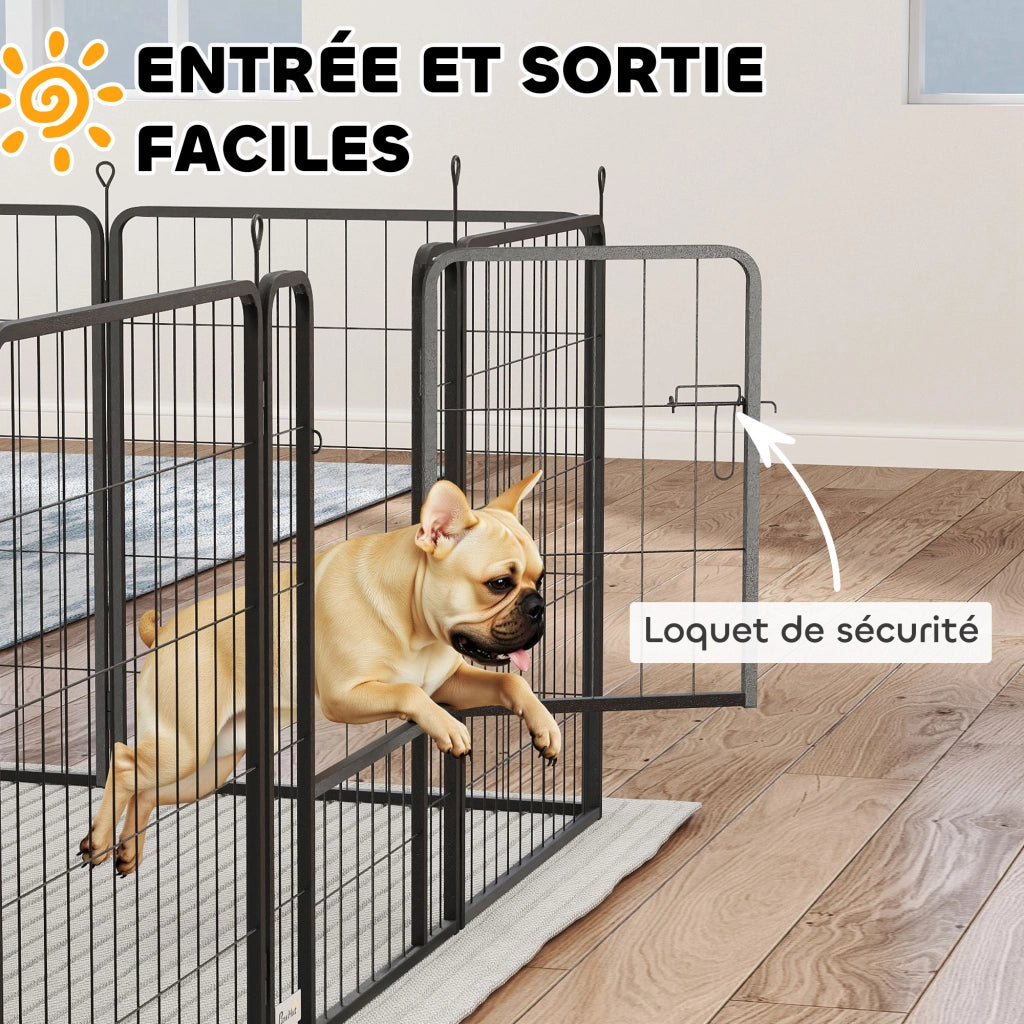 Recinto per Cani 12 Pannelli ¨C Minimal ¨C Nero 68x80