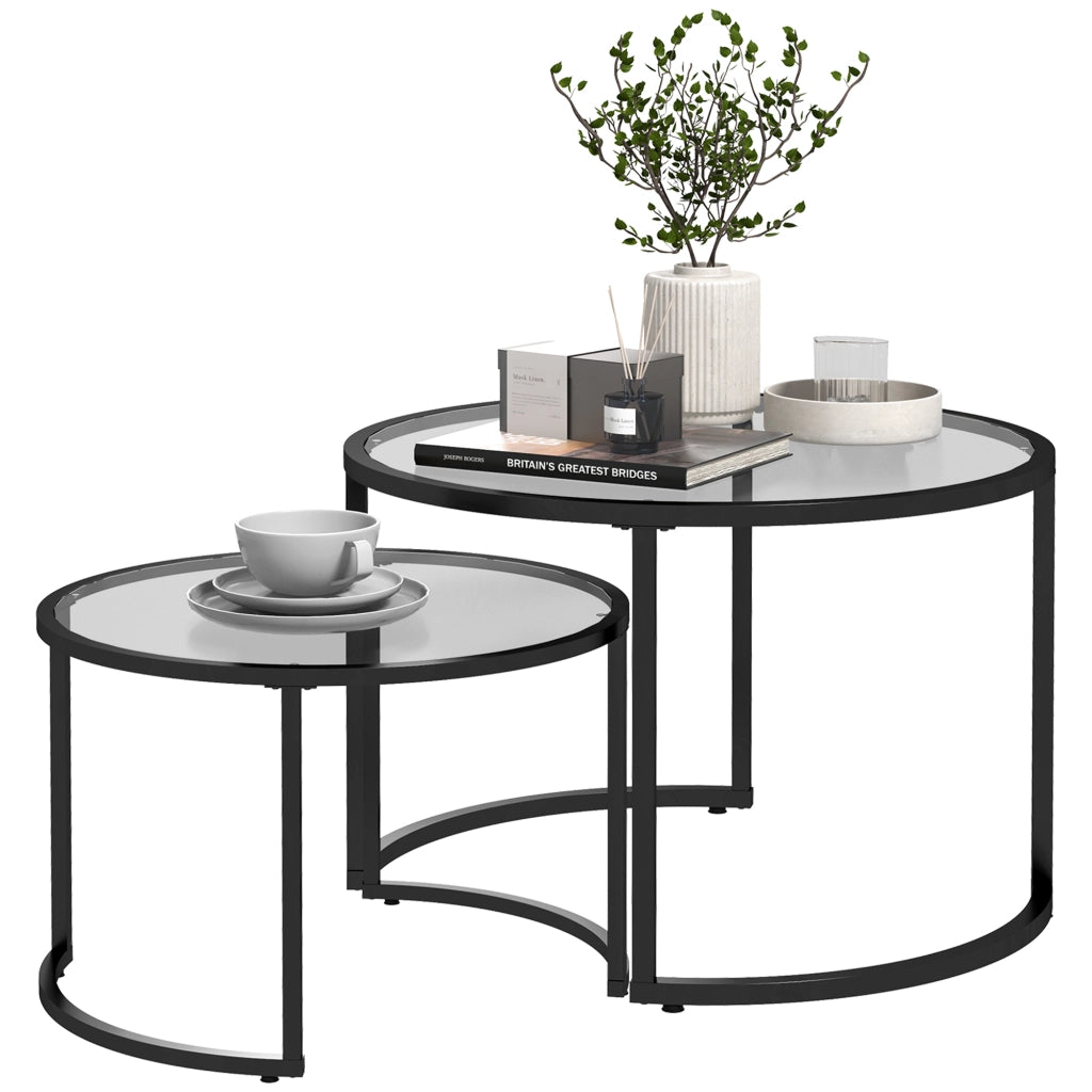 Tavolino da caff¨¨ ¨C Minimal ¨C Nero + Trasparente