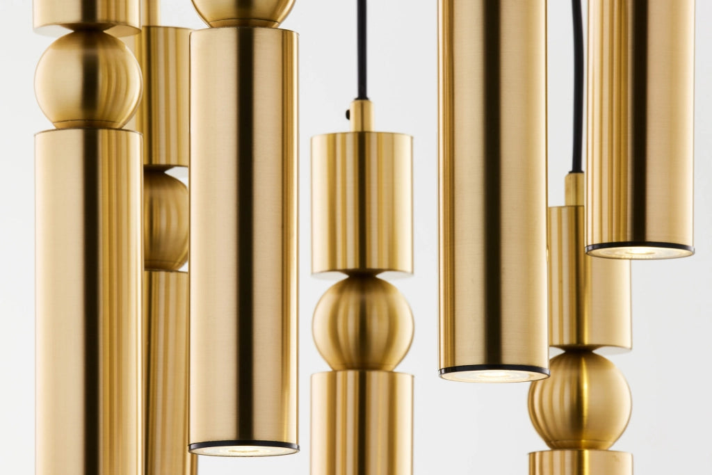 Lampada sospesa moderna tonda Ø37 oro 7xGU10 ALAS Jupiter