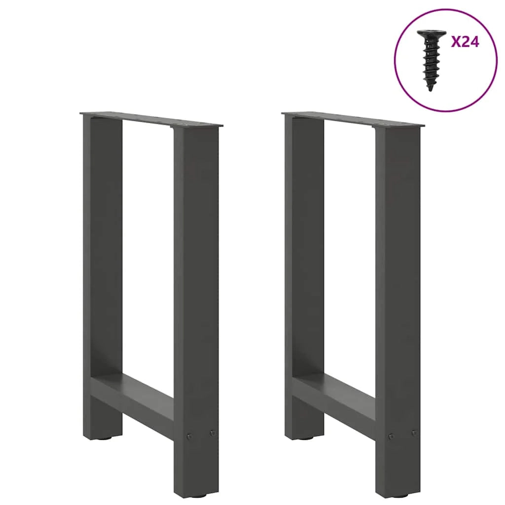 Set di 2 gambe regolabili per tavolo da pranzo 60 x 72-73 cm in acciaio antracite 02_0057546