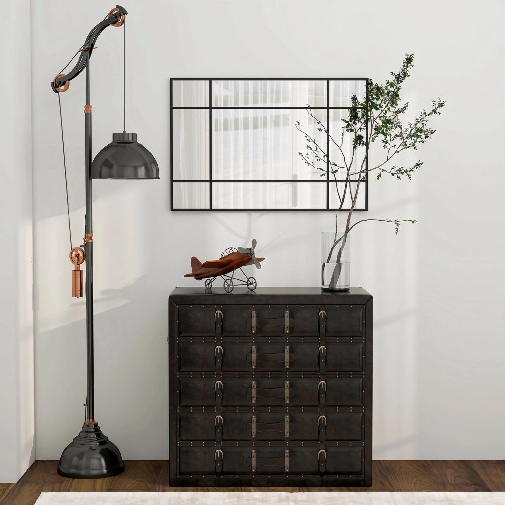 Specchio da parete con cornice metallica ¨C Minimal ¨C nero 90x2x60 cm