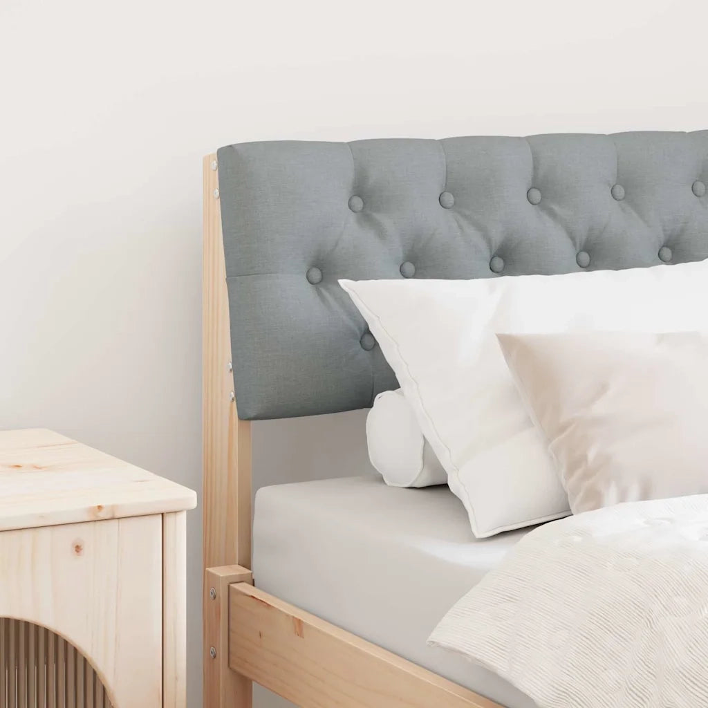 Testiera imbottita-Testiera con Cuscini-Testata Grigio chiaro 75 cm Pino massello 449829