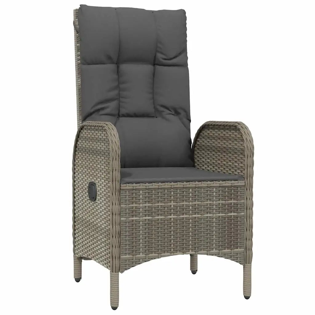 Set da Pranzo per Giardino con cuscino 9 pcs Grigio polyrattan 3380133