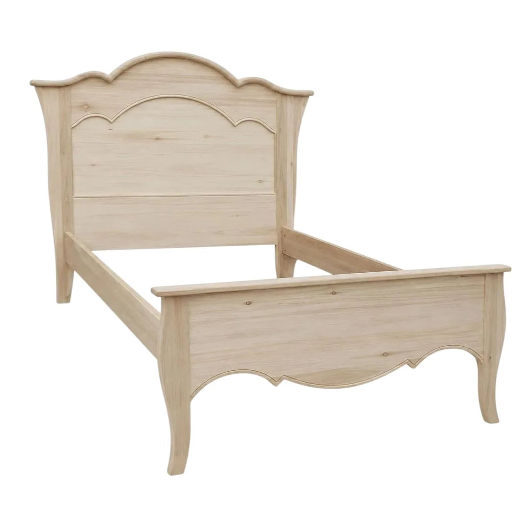 Letto 1 piazza e mezza arte povera legno grezzo 157x211x119 - Mobili 2G