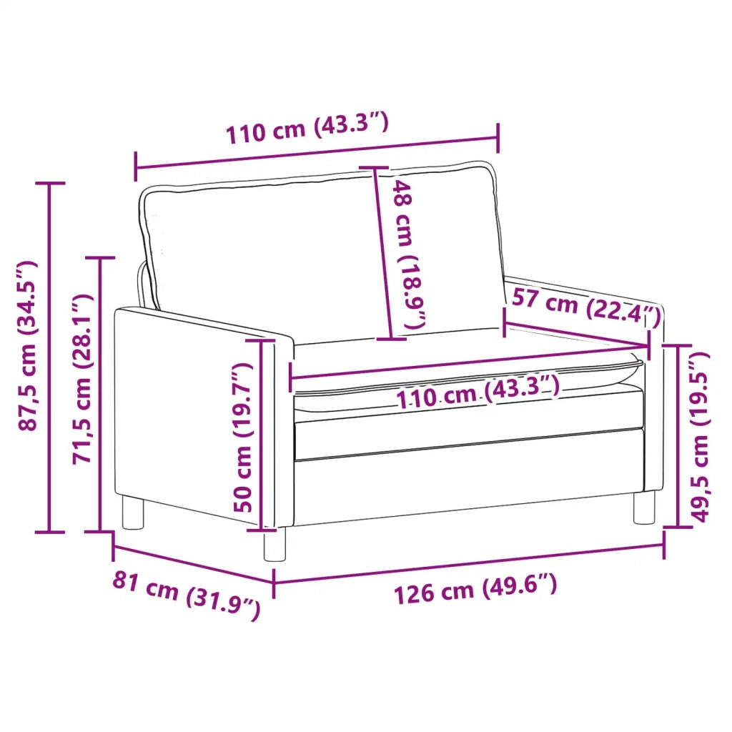 Set di divani 2 pcs Rosso Vino Velluto 3417131