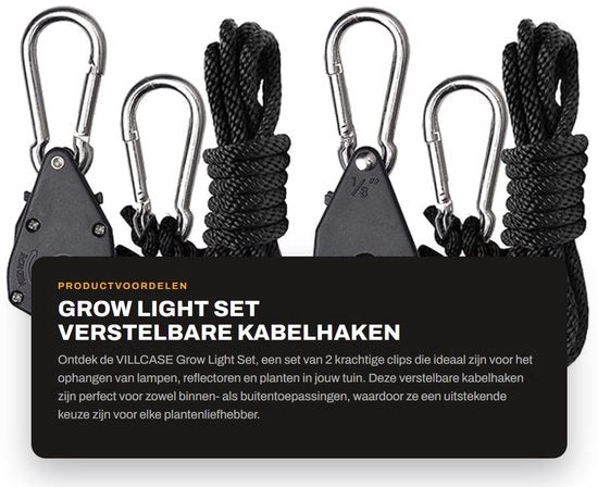 Impianto di Luce per la Crescita - Set di Supporti Regolabili - Nero - Per Piante - Sistema di Sostegno Solido - Ideale per il Giardinaggio