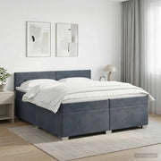 Letto box spring con materasso Grigio Scuro 200 x 200 cm 3450783