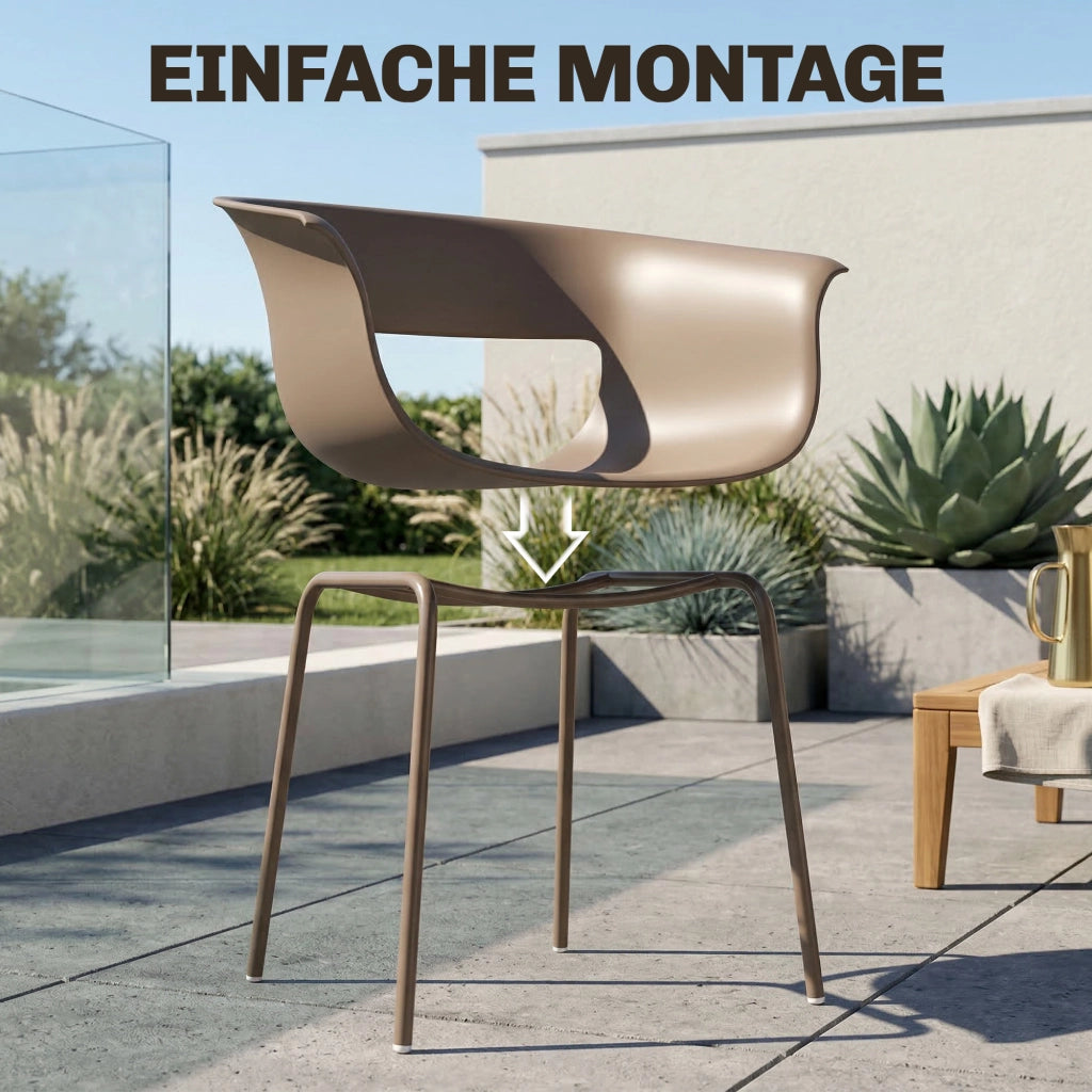 Sedie da giardino 4 pezzi ¨C Minimal ¨C grigio polyrattan