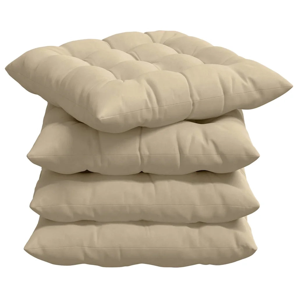 Cuscini per Seduta 4 pcs Crema 40 x 40 x 6 cm Microfibra 42015179
