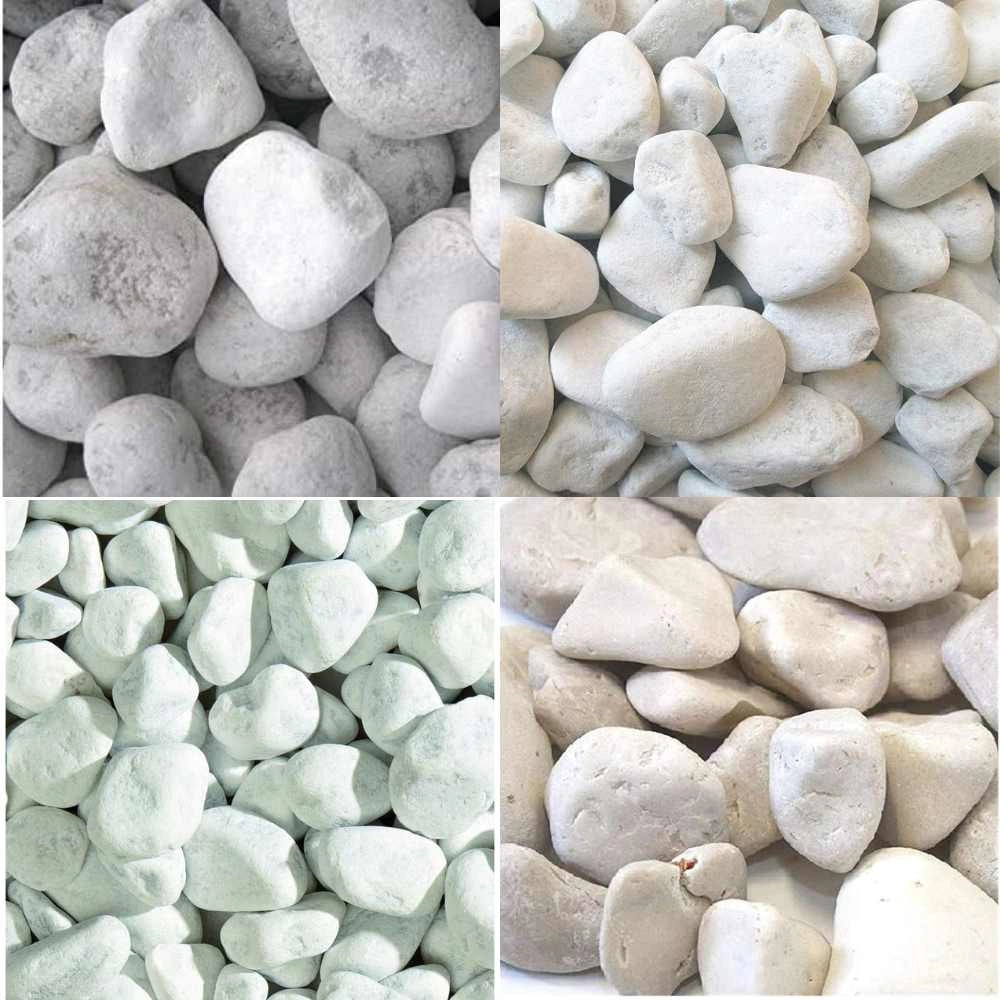 Ciottoli bianco pietre naturali decorazione giardini aiuole viali 25/40 kg 25