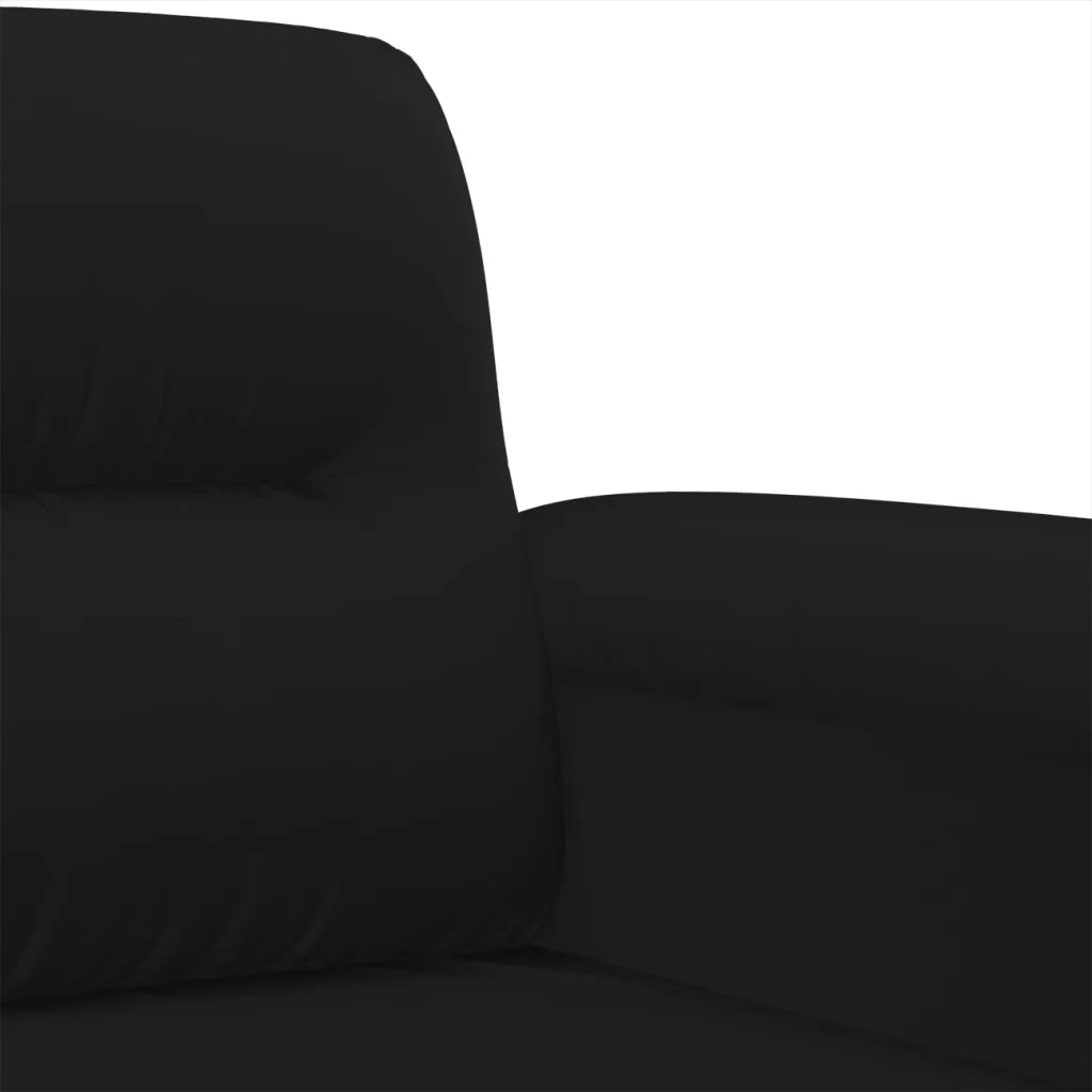 Set Divani 3 pz con Cuscini Nero in Tessuto Microfibra 3202305