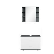 Vicco Set mobili bagno Bianco/antracite 2 parti
