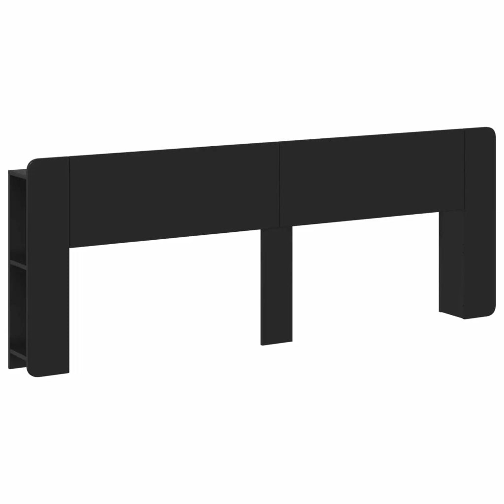 Testata del letto con archiviazione Nero Legno ingegnerizzato 8001238