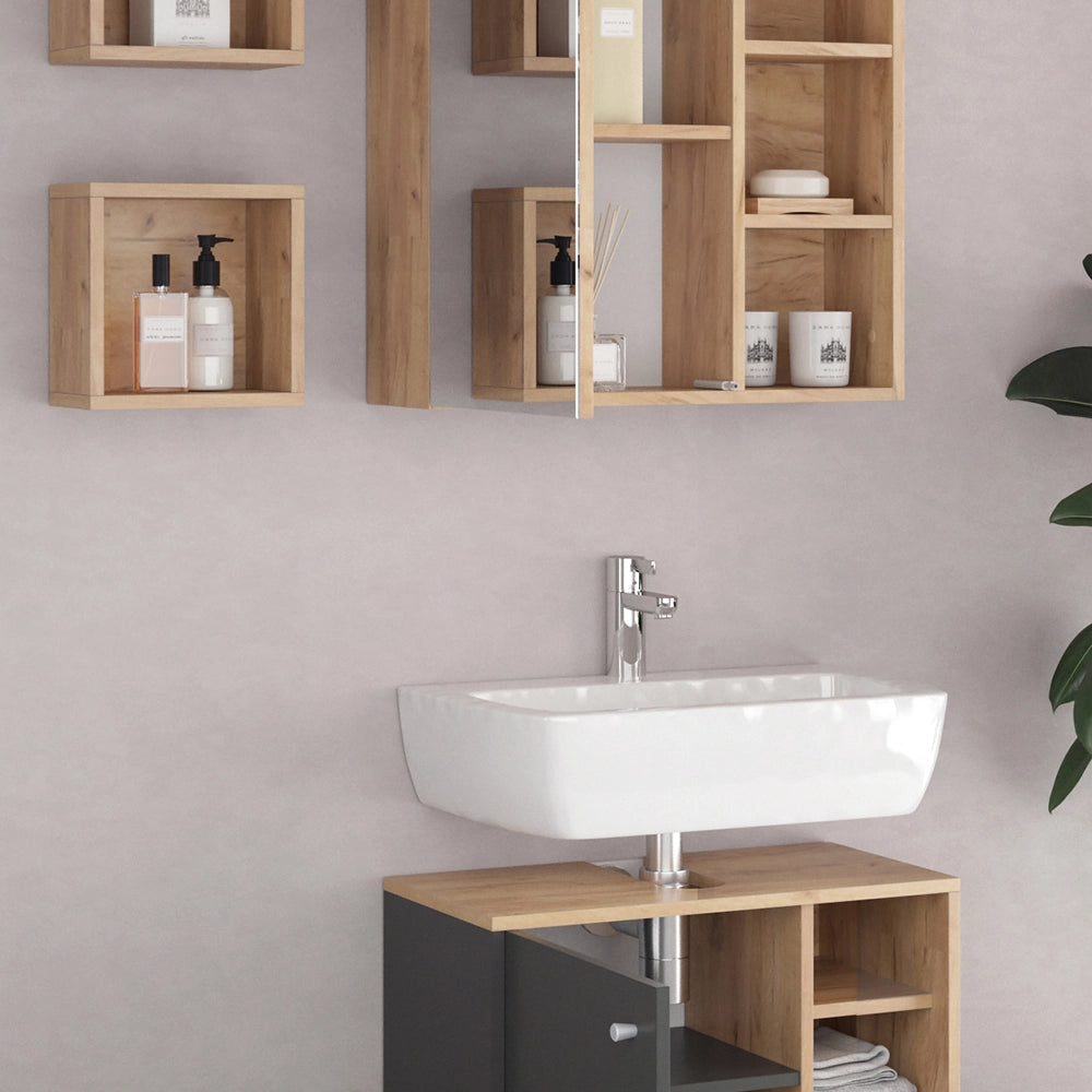 Vicco Set mobili bagno Antracite 3 parti