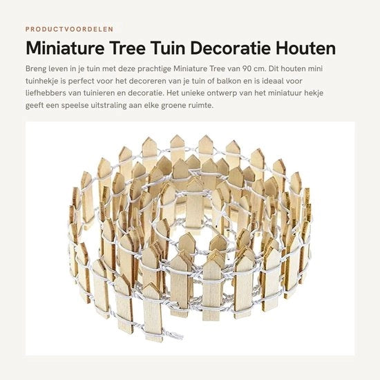 Hek per giardino in legno da 90 cm - Mini giardino - Decorazione per giardino - Bordo per giardino - Decorazione per piante in miniatura - Mini giardino di dimensioni ridotte