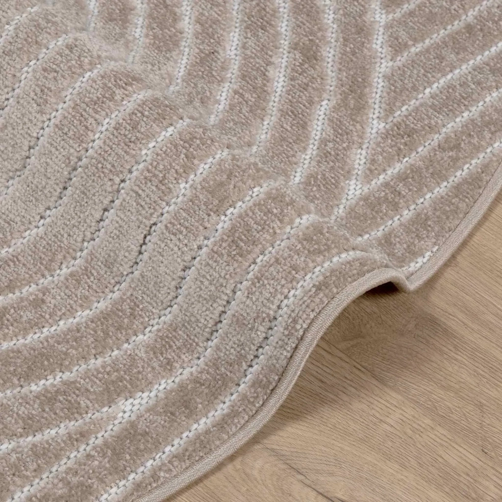 Tappeti per area Rotondo PALMERAS Beige Ø 120 CM Poliestere 42022593
