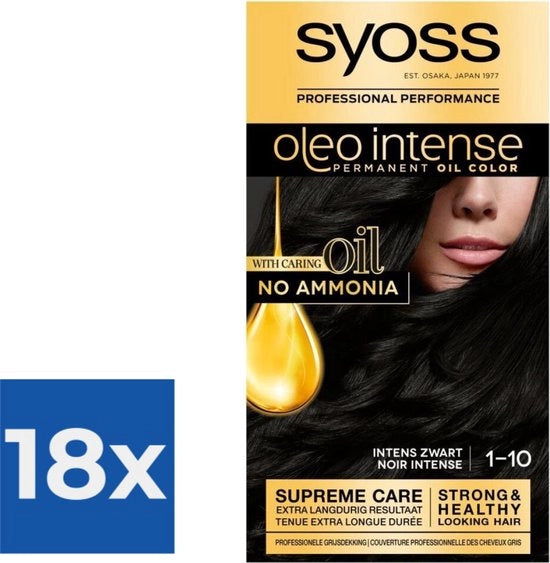 Olio Intenso - Tinta Capelli - 1-10 - Nero Intenso - 115ml x 18