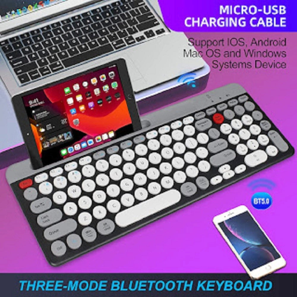 Trade Shop - Tastiera Wireless Bluetooth Dual Modes Layout Compatto Ultra Silenzioso Qk8066 -