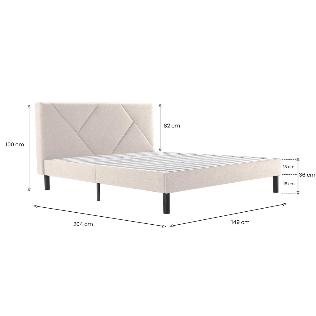Ikelos, Letto Alla Francese Dimensione Materasso 140x190 cm, Beige
