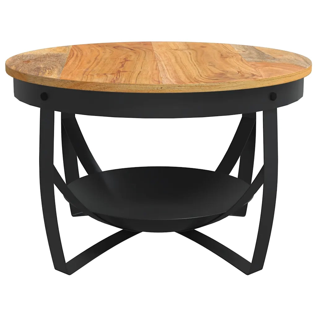 Tavolino da Salotto Ø68x43 cm in Legno Massello di Acacia