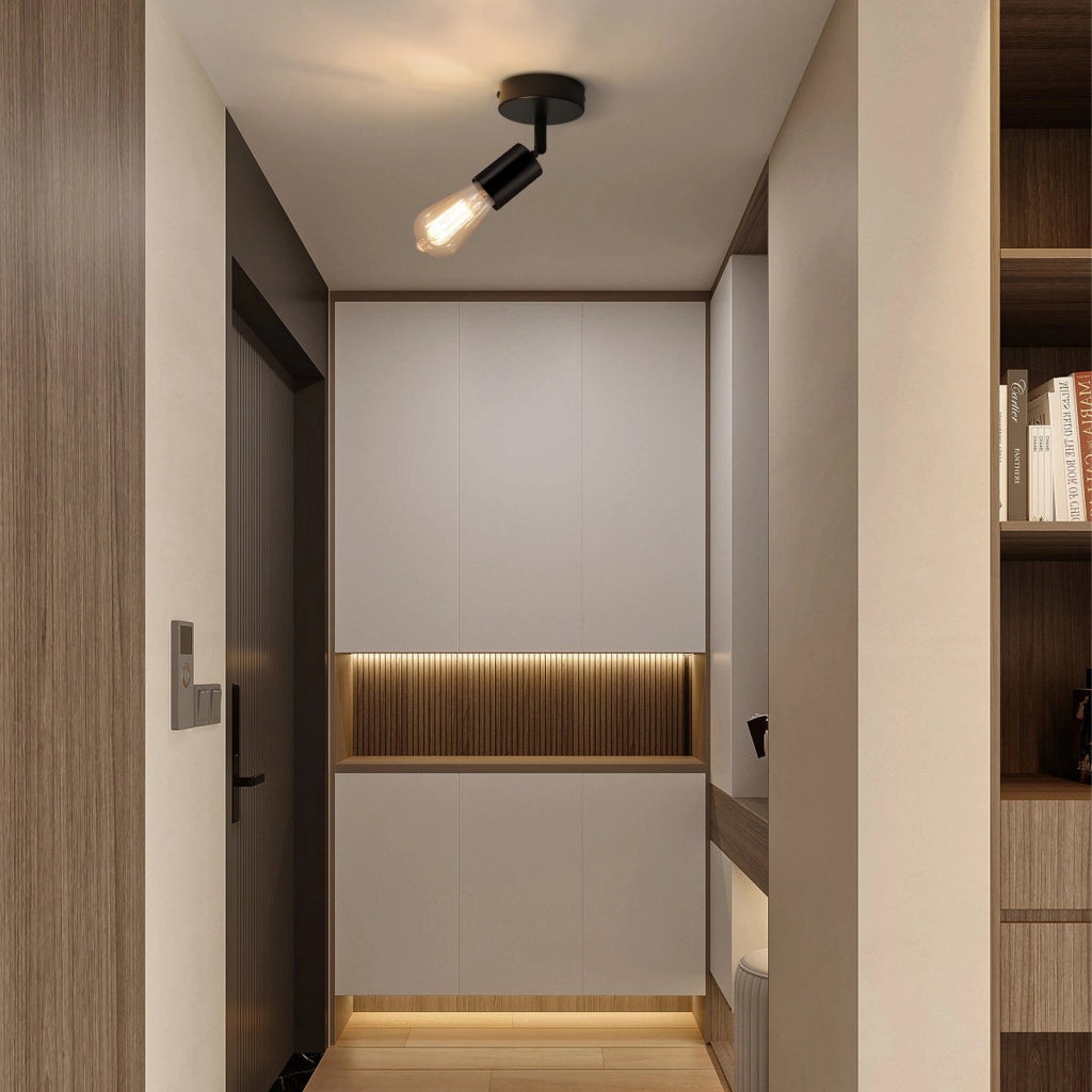 ZMH Faretto da soffitto LED neri 1 fiamma E27 vintage